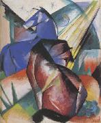 Franz Marc Two Horses,Red and Blue (mk34) oil painting on canvas